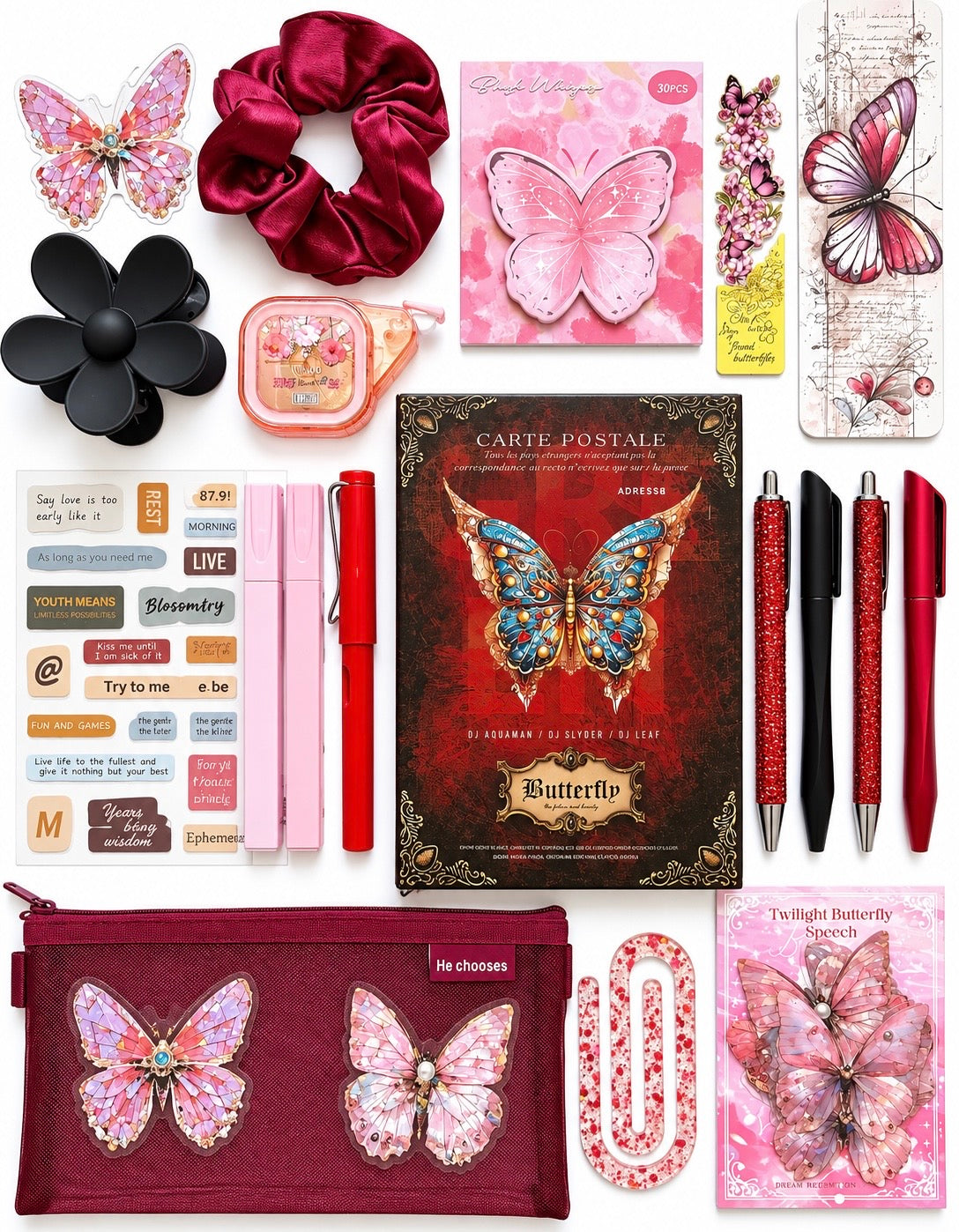 Butterfly Bookish Bundle (RED)