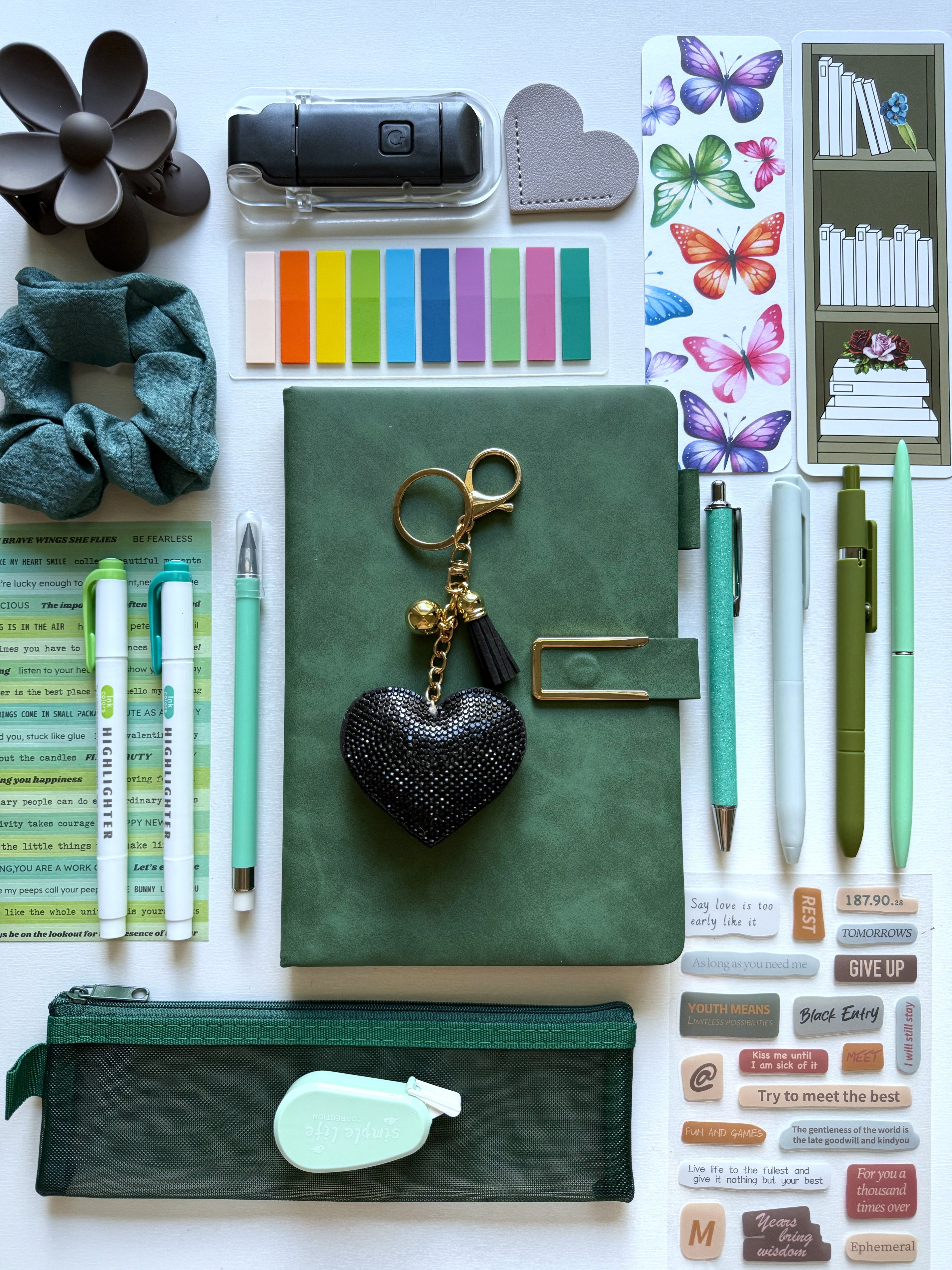 Green Bookish Bundle (notebook A5)