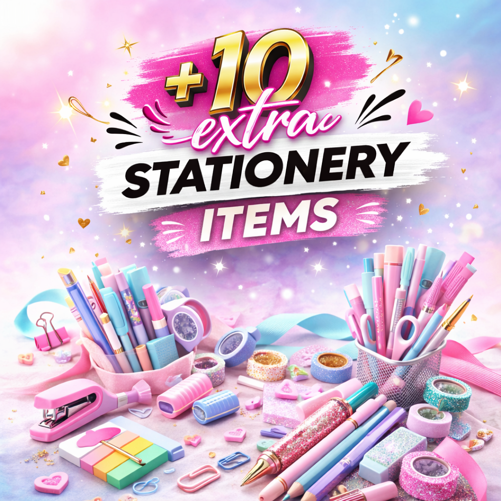 +10 EXTRA STATIONERY ITEMS ( Can be purchased separately-not require another product)