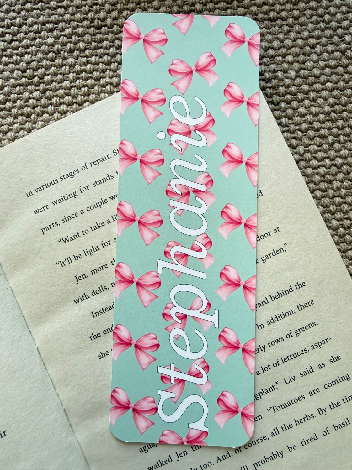 Personalized bookmark with your name
