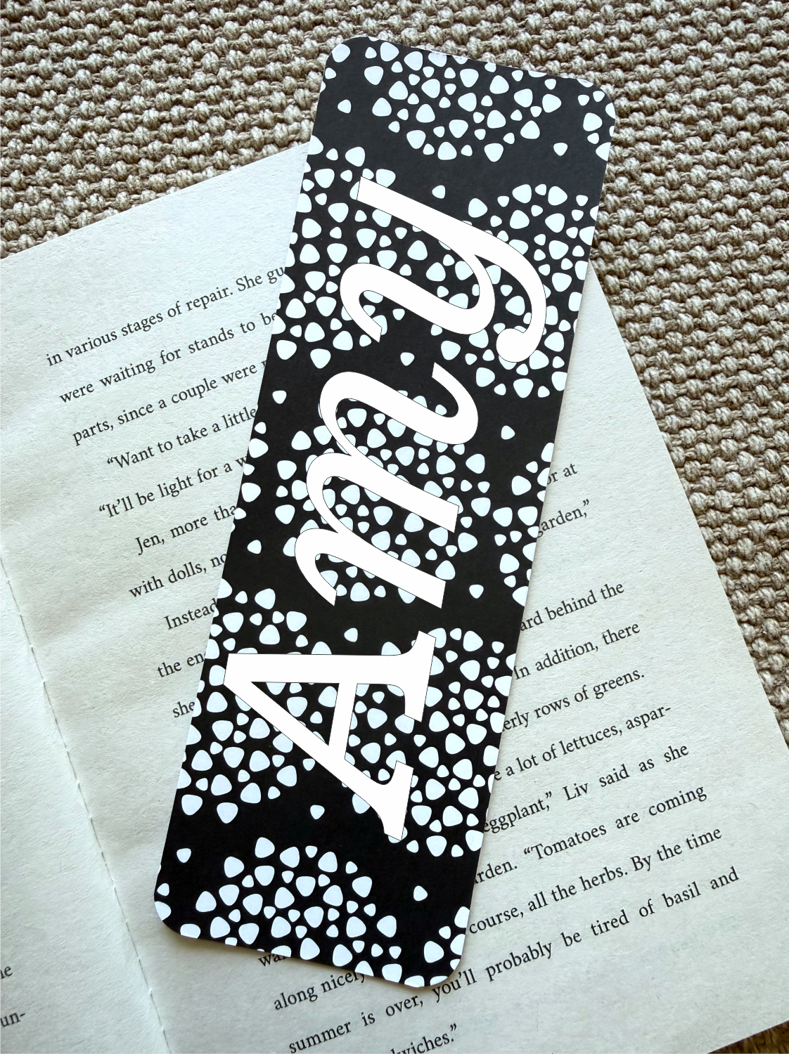 Personalized bookmark with your name