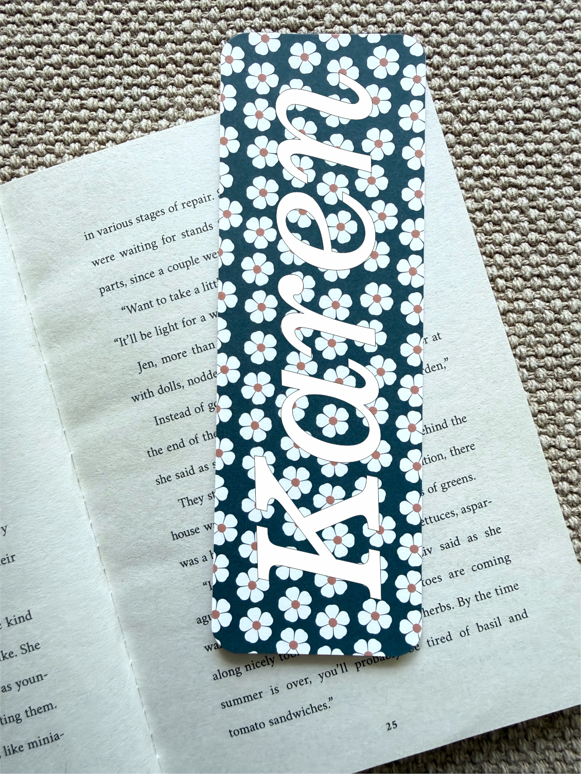 Personalized bookmark with your name