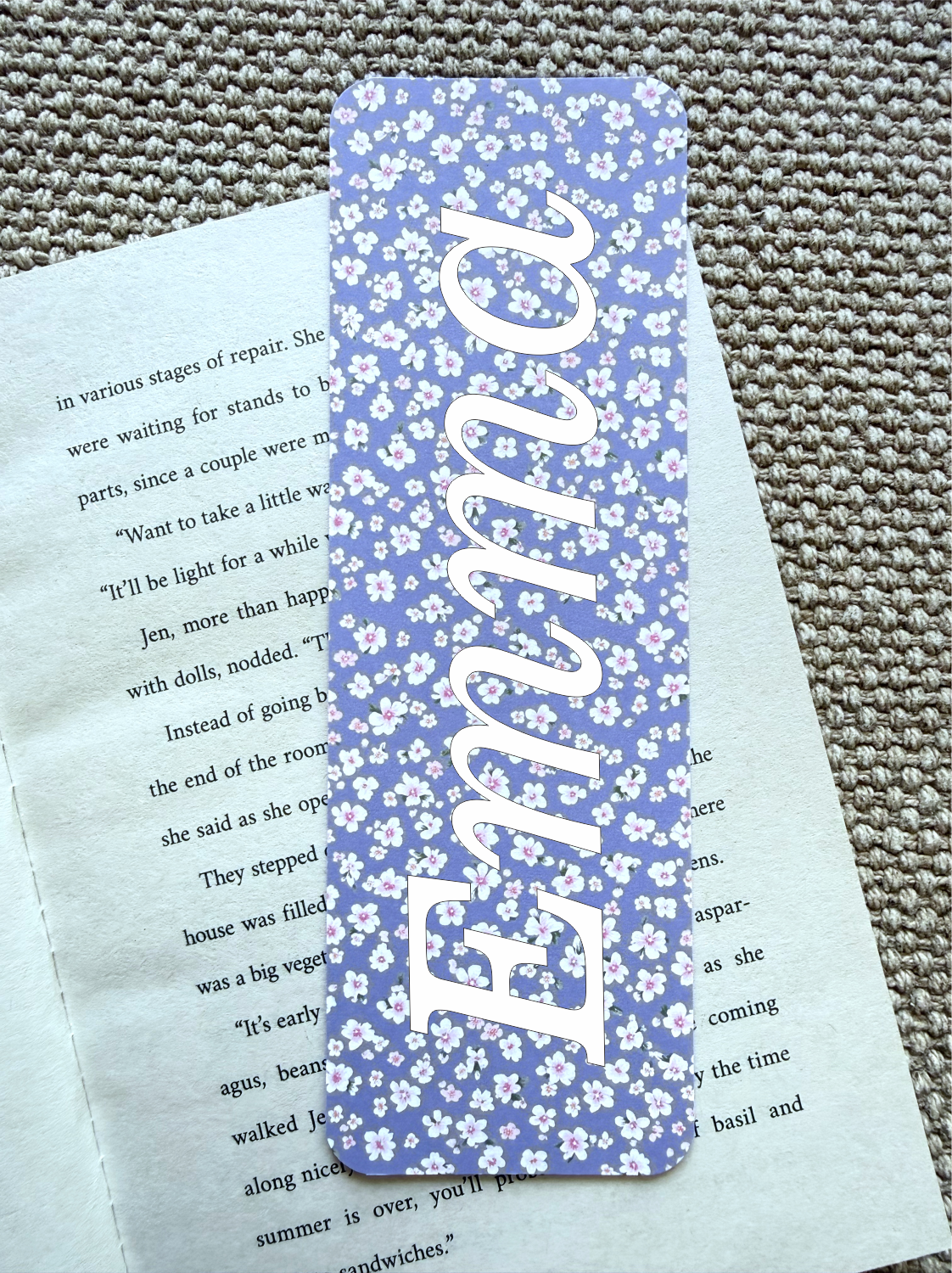 Personalized bookmark with your name