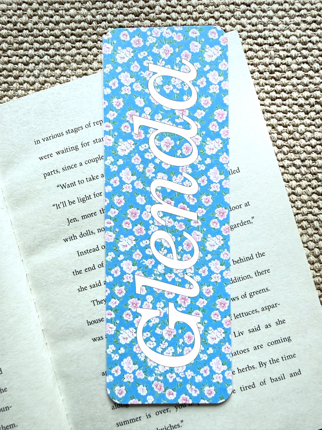 Personalized bookmark with your name