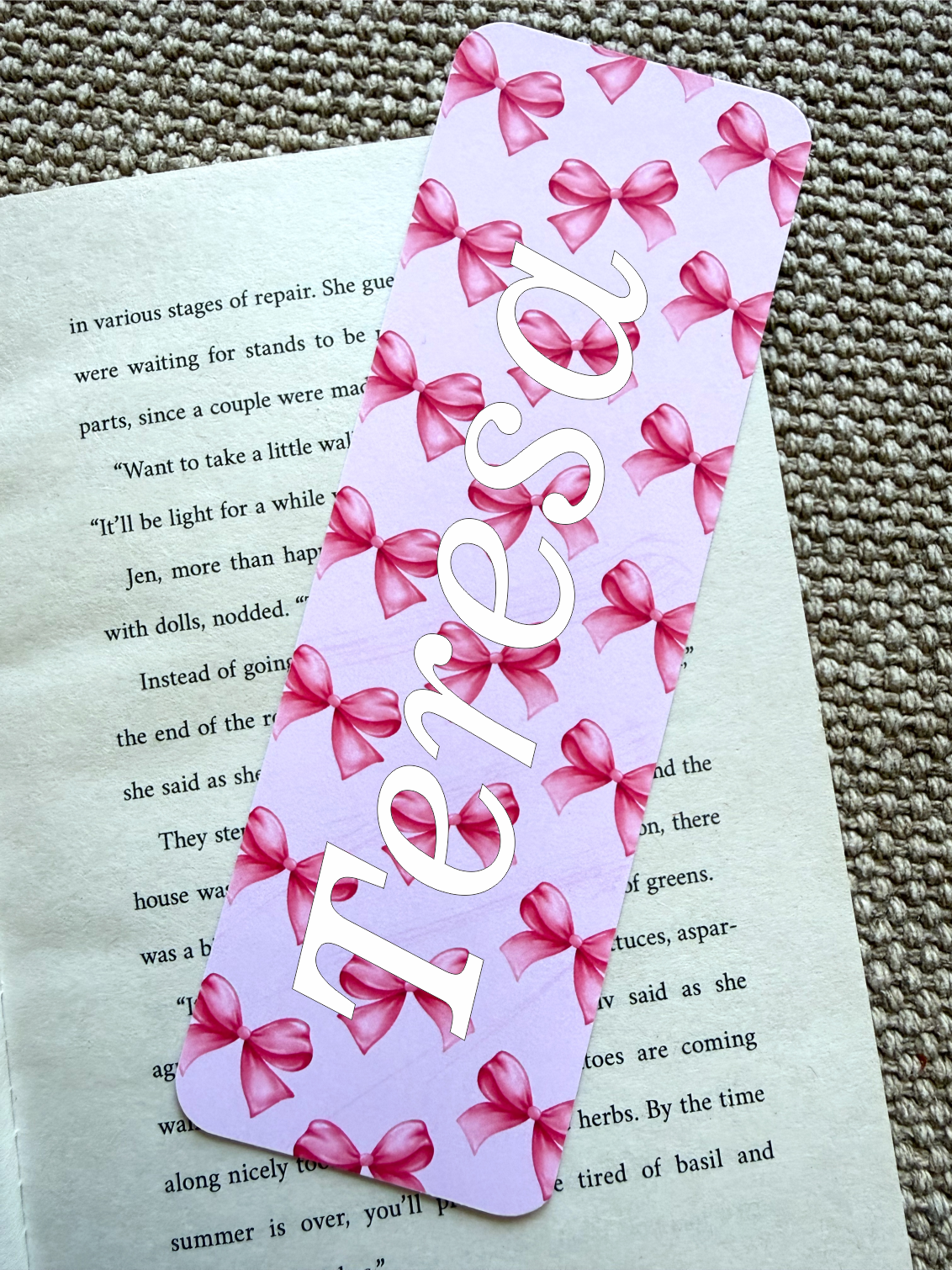 Personalized bookmark with your name