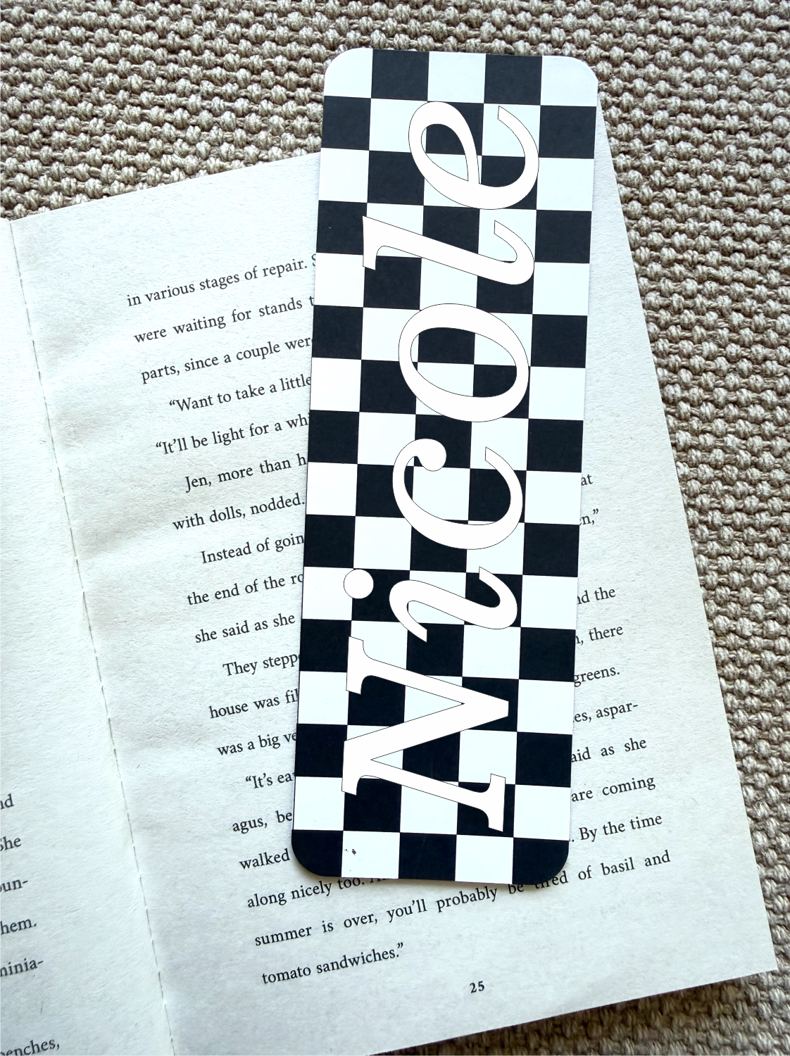 Personalized bookmark with your name