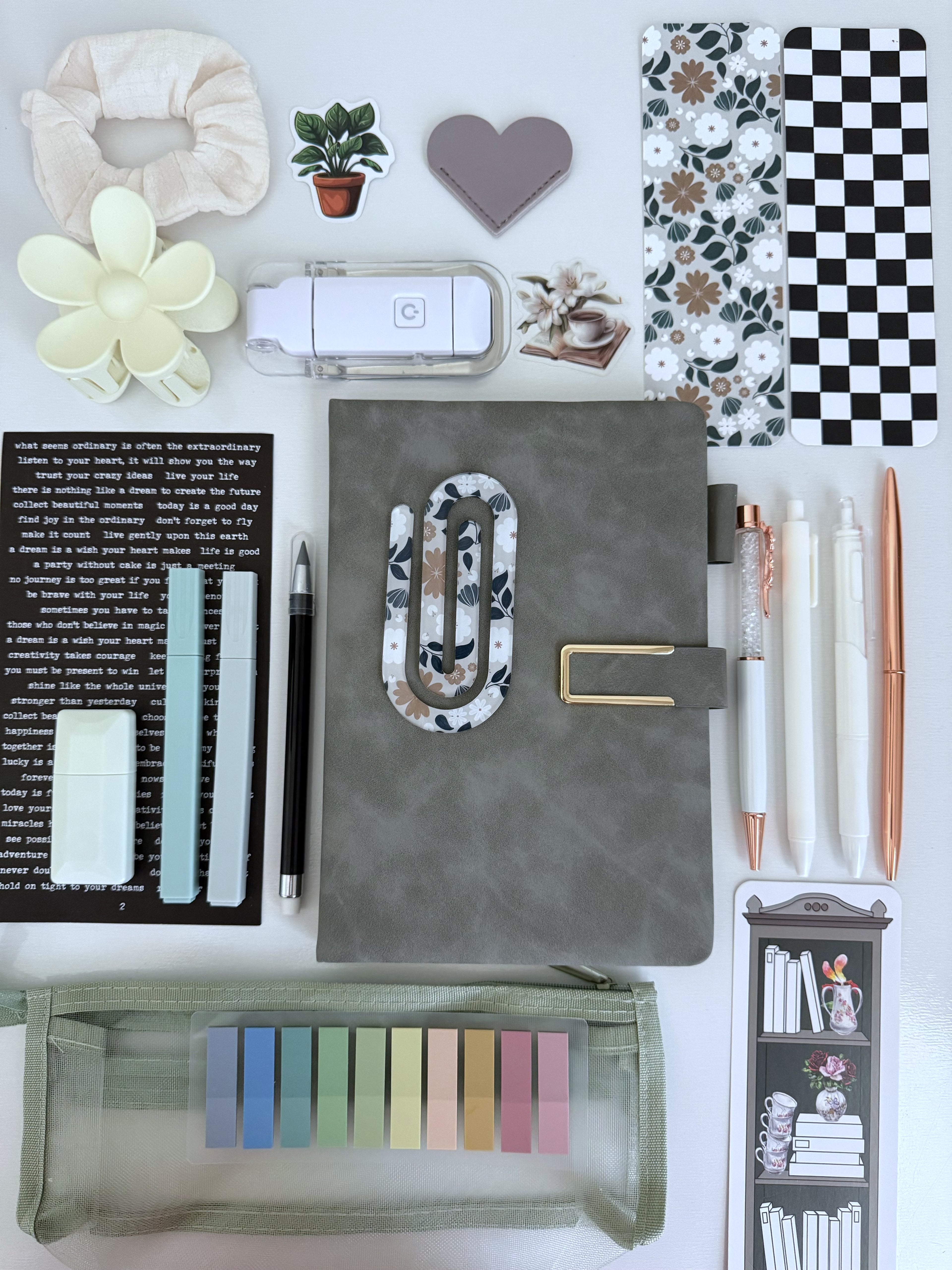 Grey & Green Bookish Bundle (notebook A5)