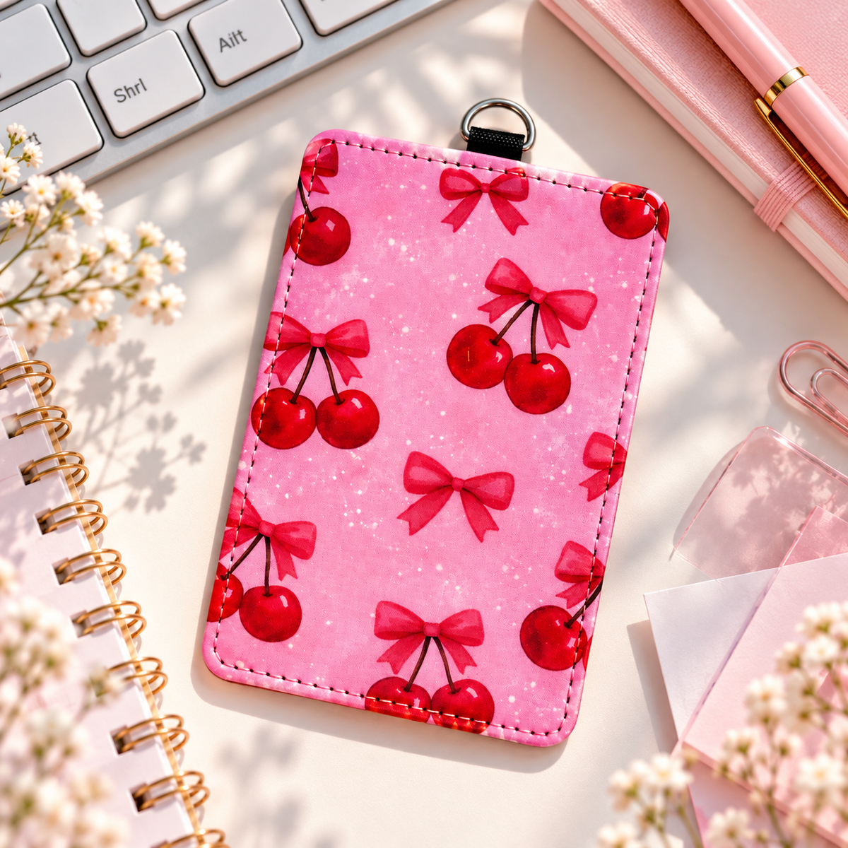 Personalized Faux Leather ID Badge Holder