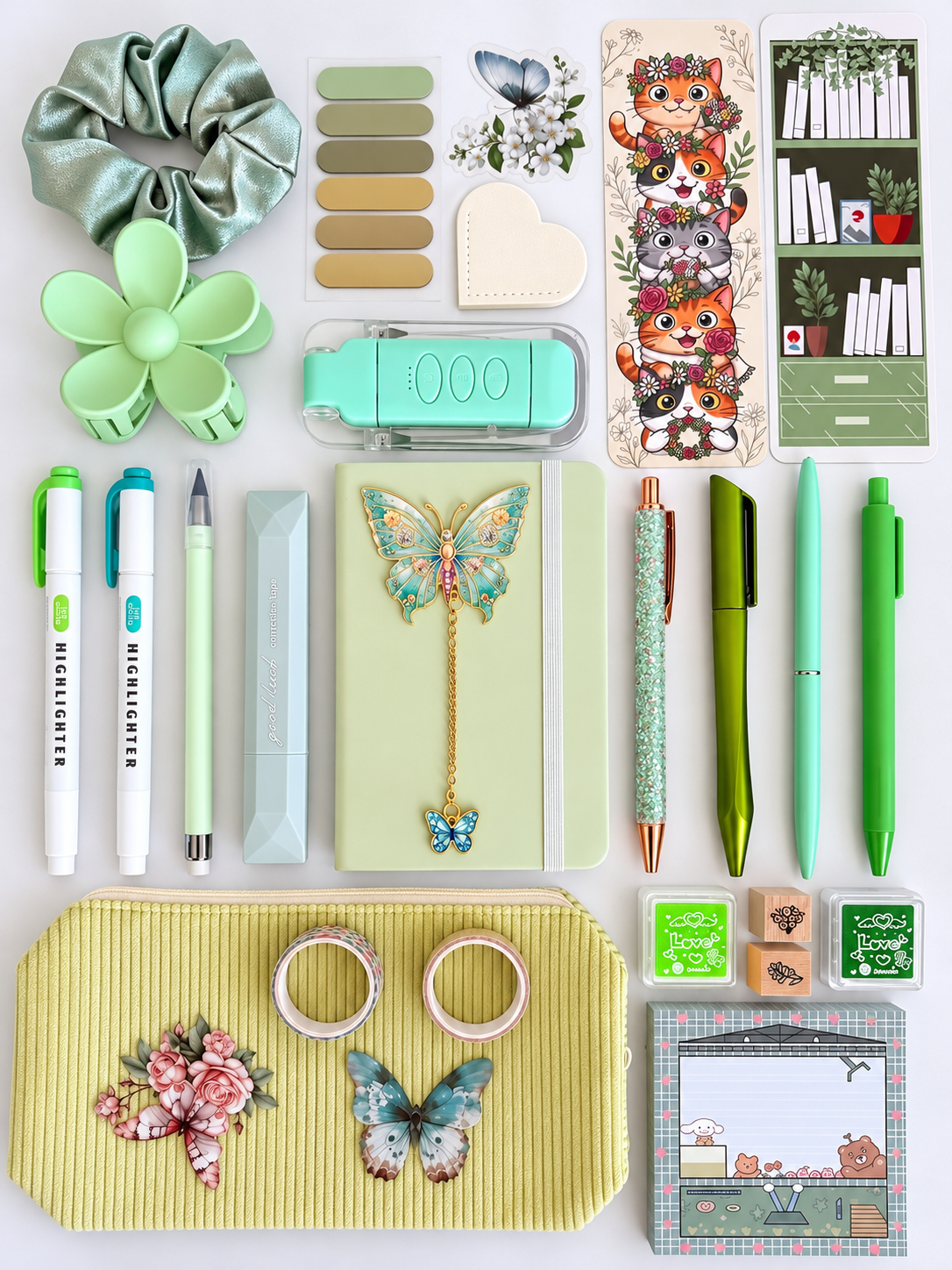 Mint-Green Bookish Bundle (notebook A6)