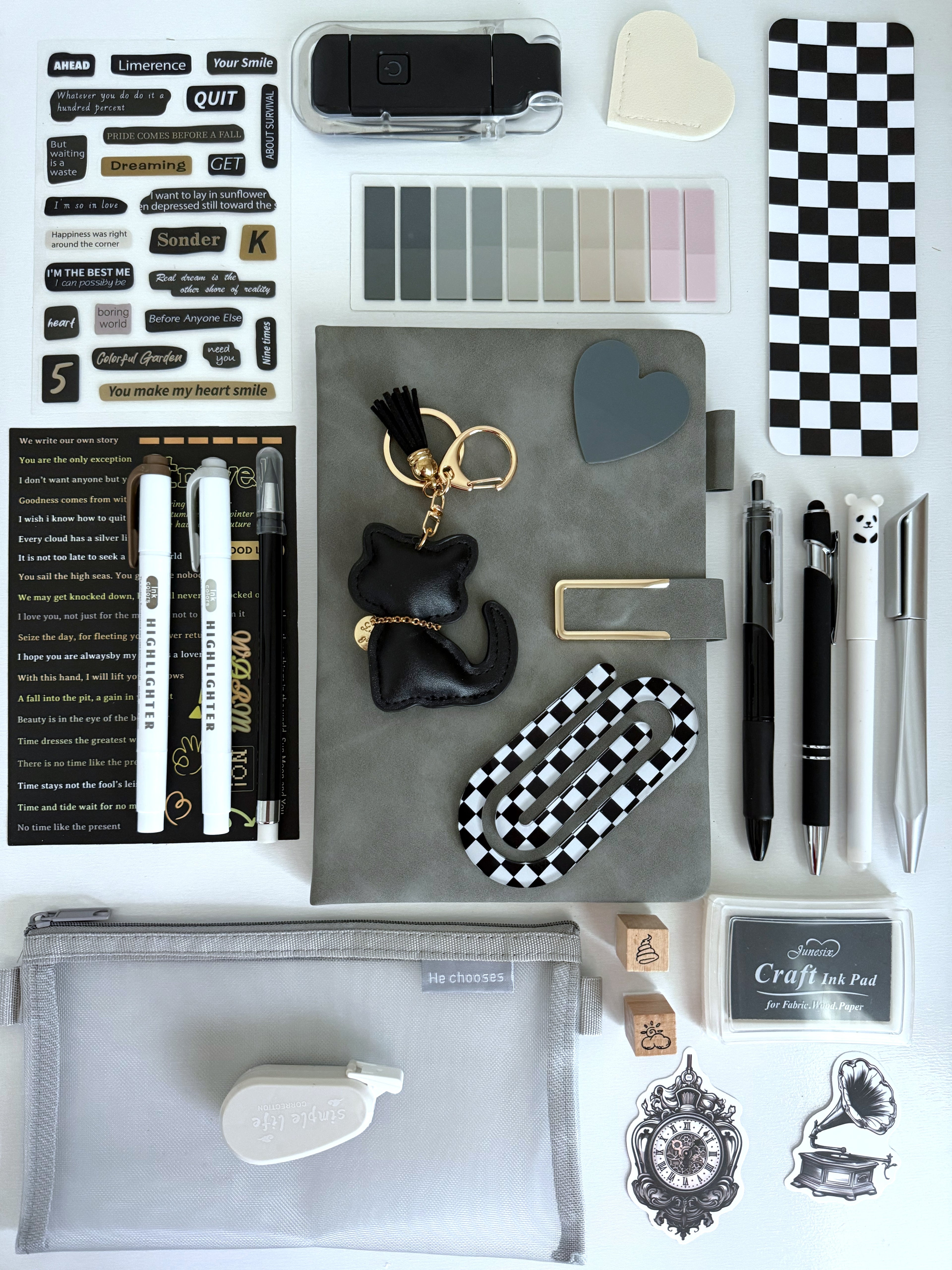 Grey & Green Bookish Bundle (notebook A5)