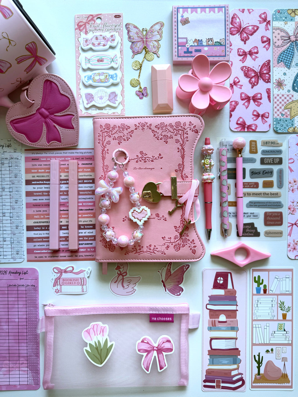 Pink Bookish Bundle with Tumbler
