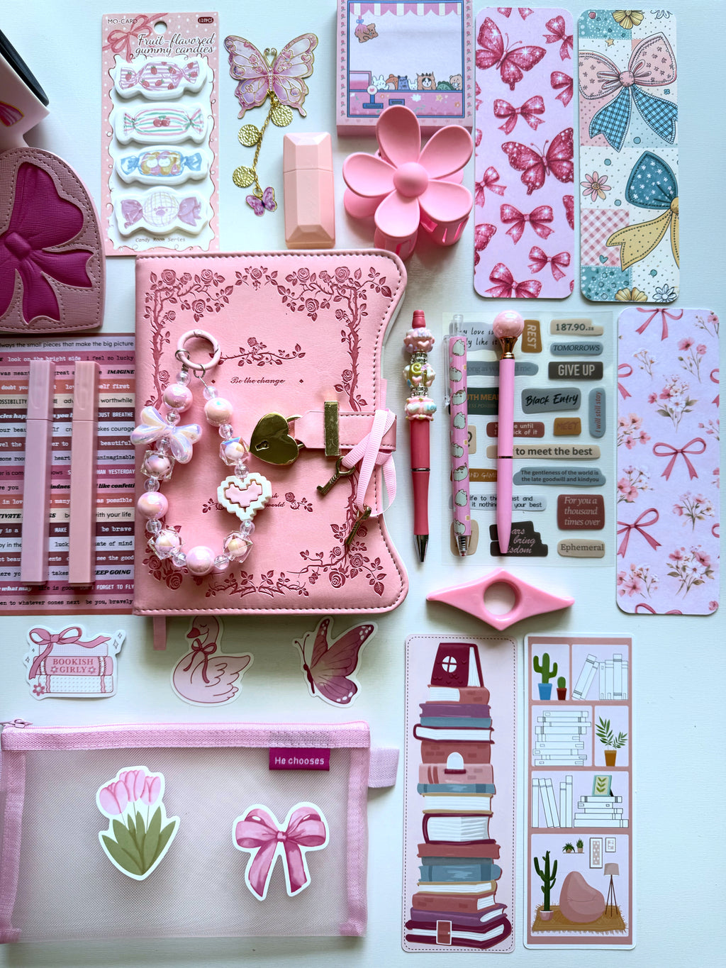 Pink Bookish Bundle with Tumbler