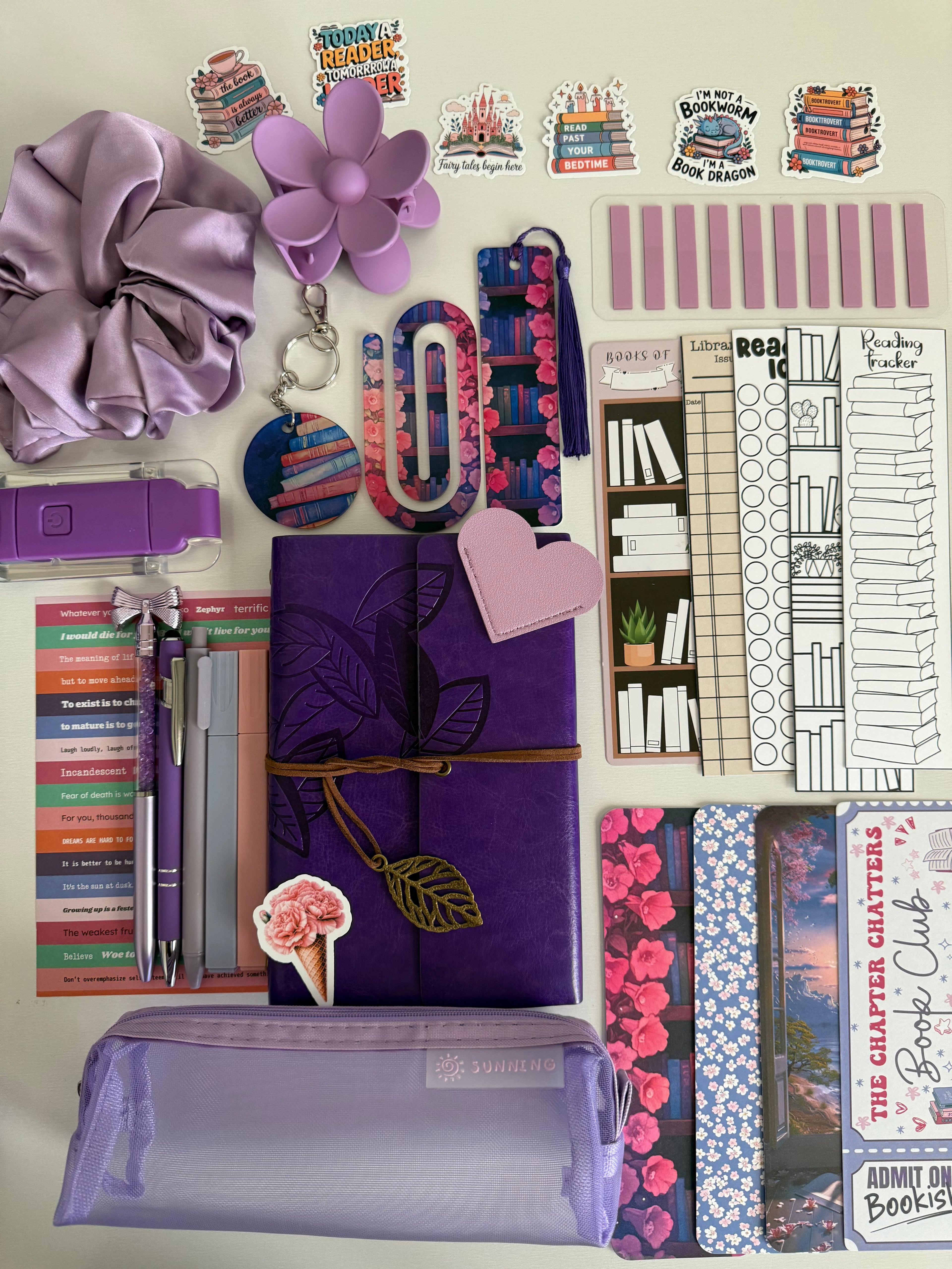 Bookish bundle PURPLE (notebook with leaves)