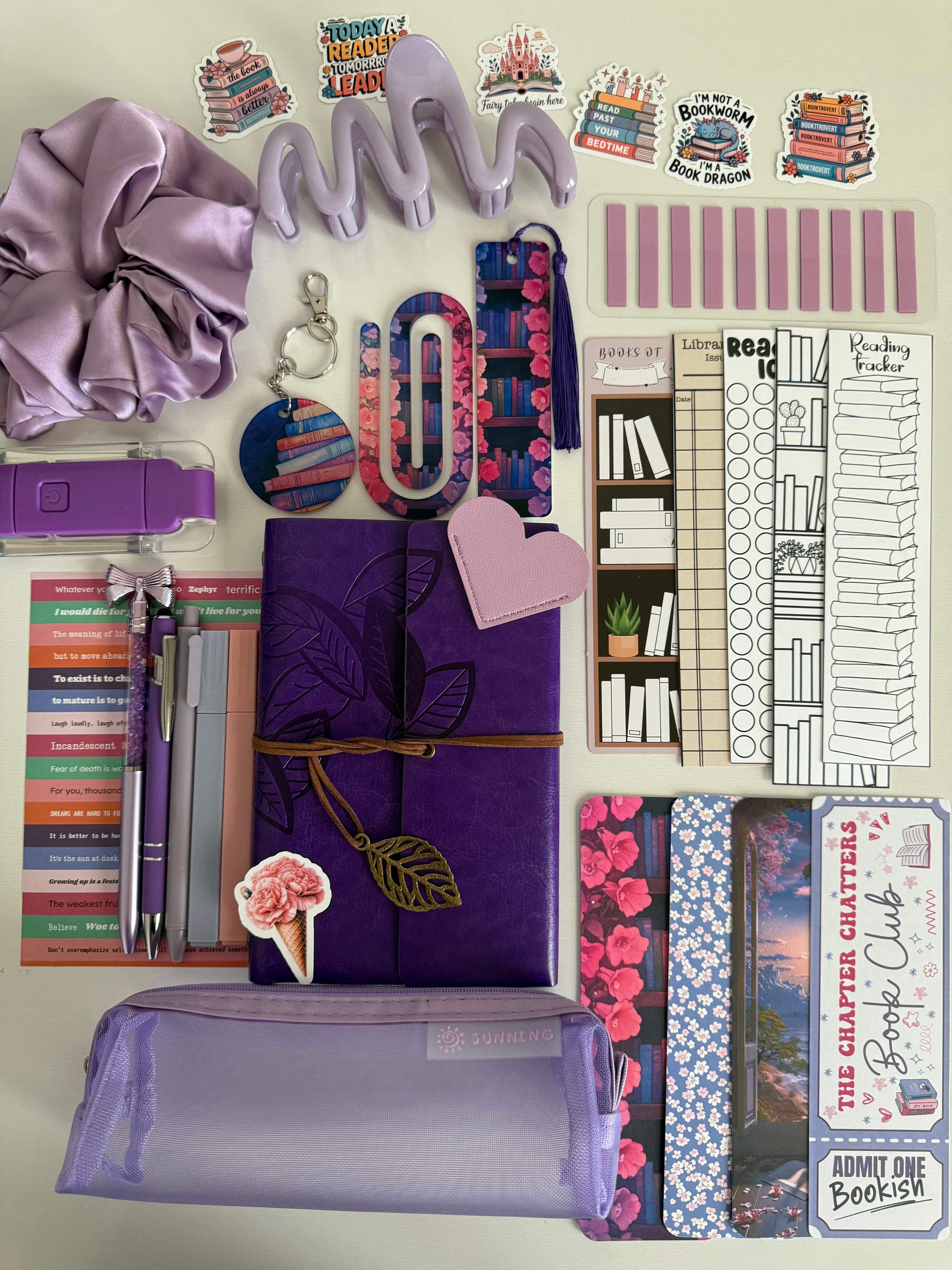Bookish bundle PURPLE (notebook with leaves)