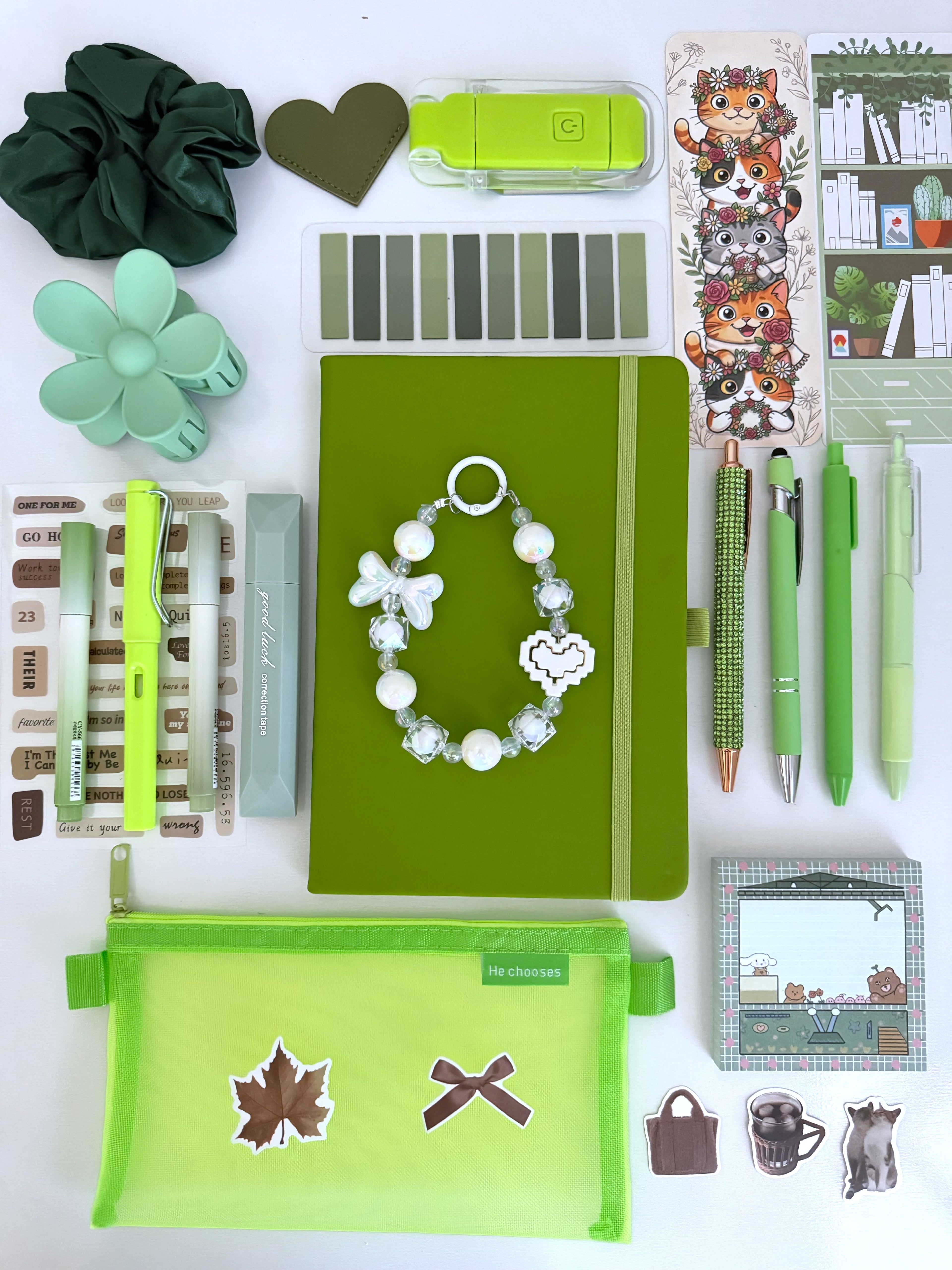 Green Bookish Bundle (notebook A5)