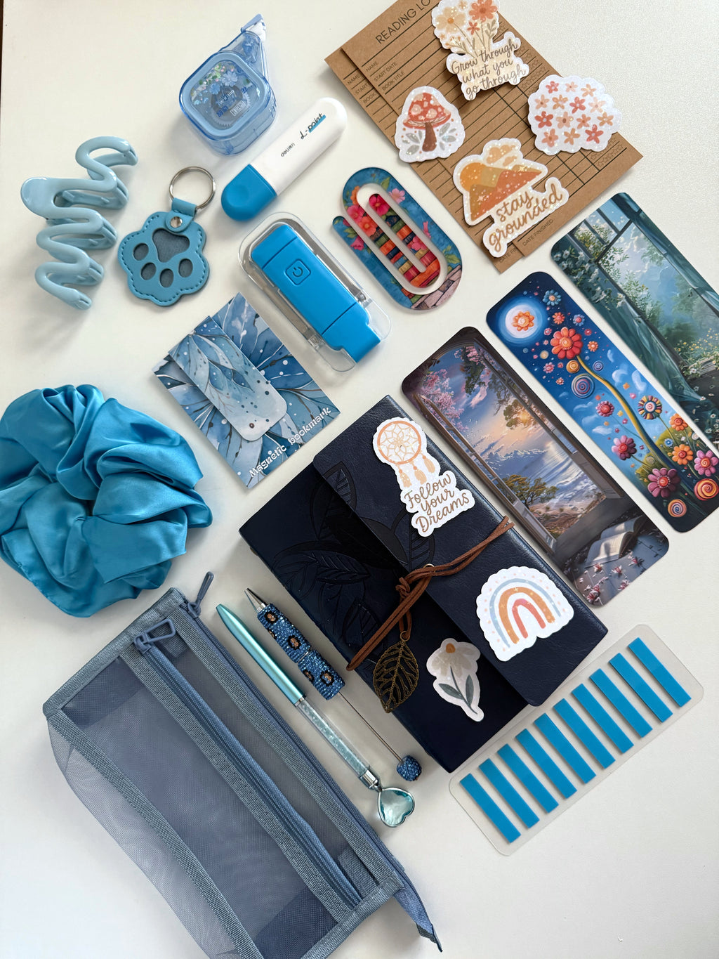 Bookish bundle BLUE (notebook with leaves)