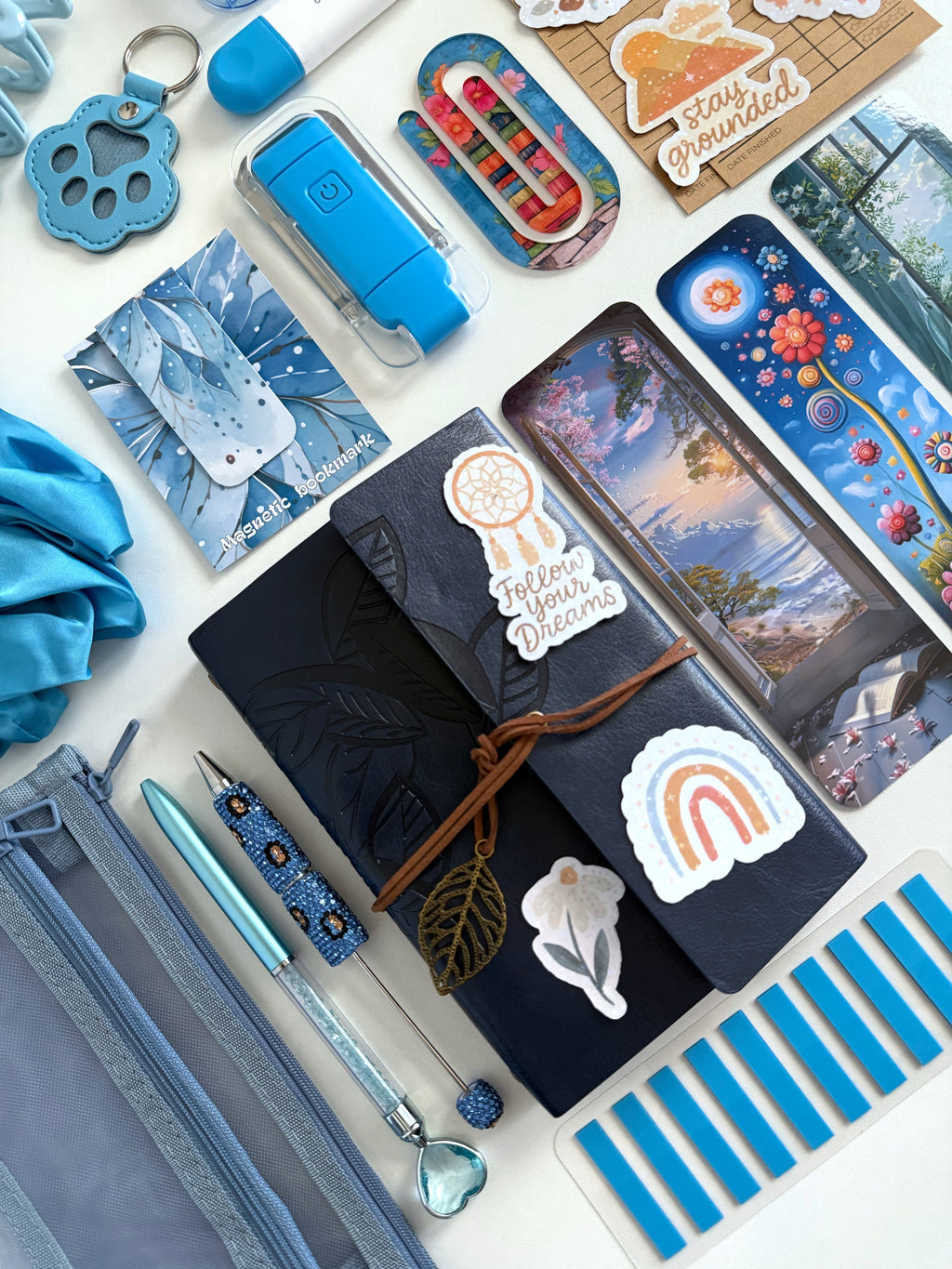 Bookish bundle BLUE (notebook with leaves)