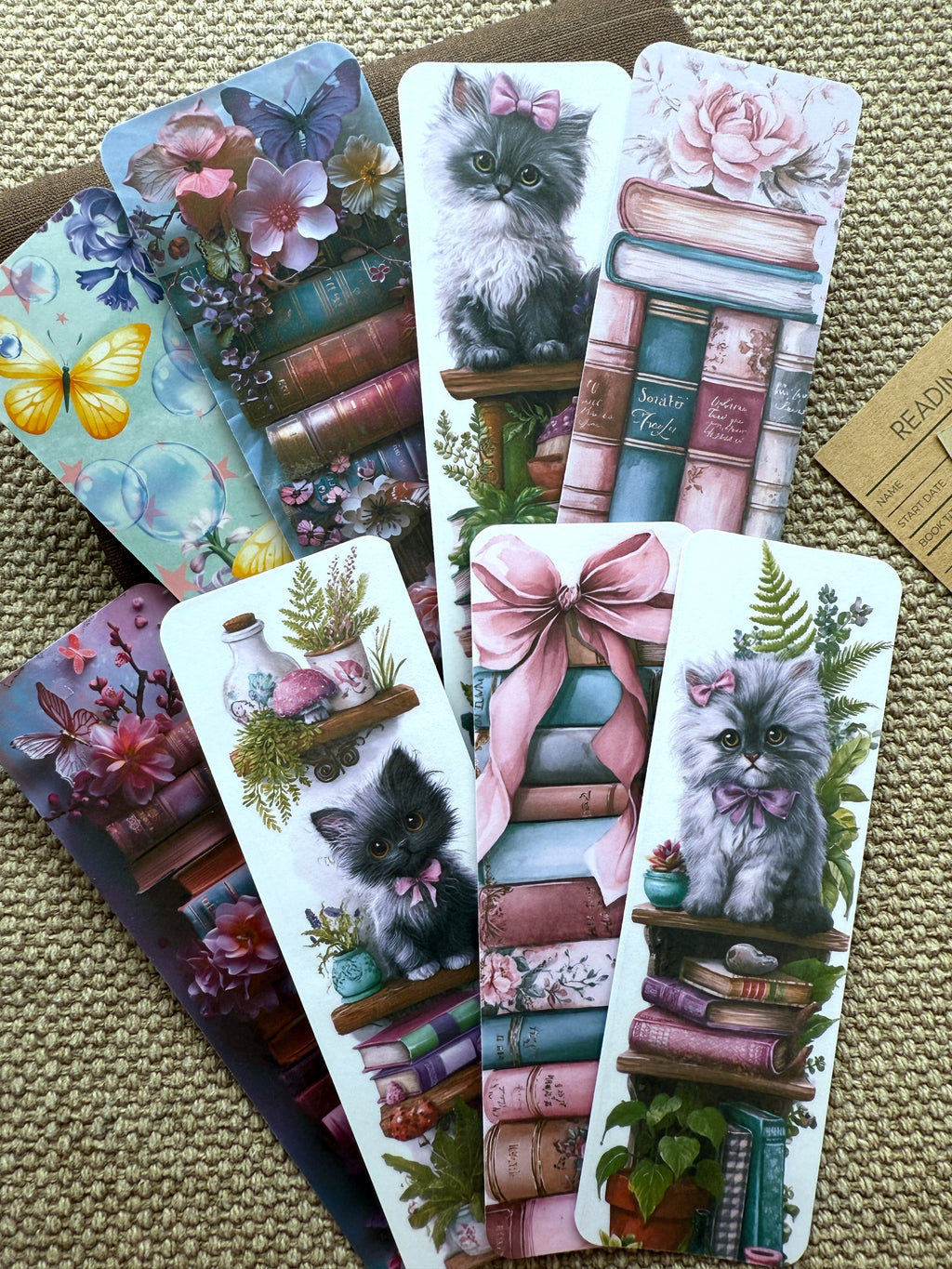 Cats & Books Bookmarks | Double-Sided • Laminated • Premium Cardstock
