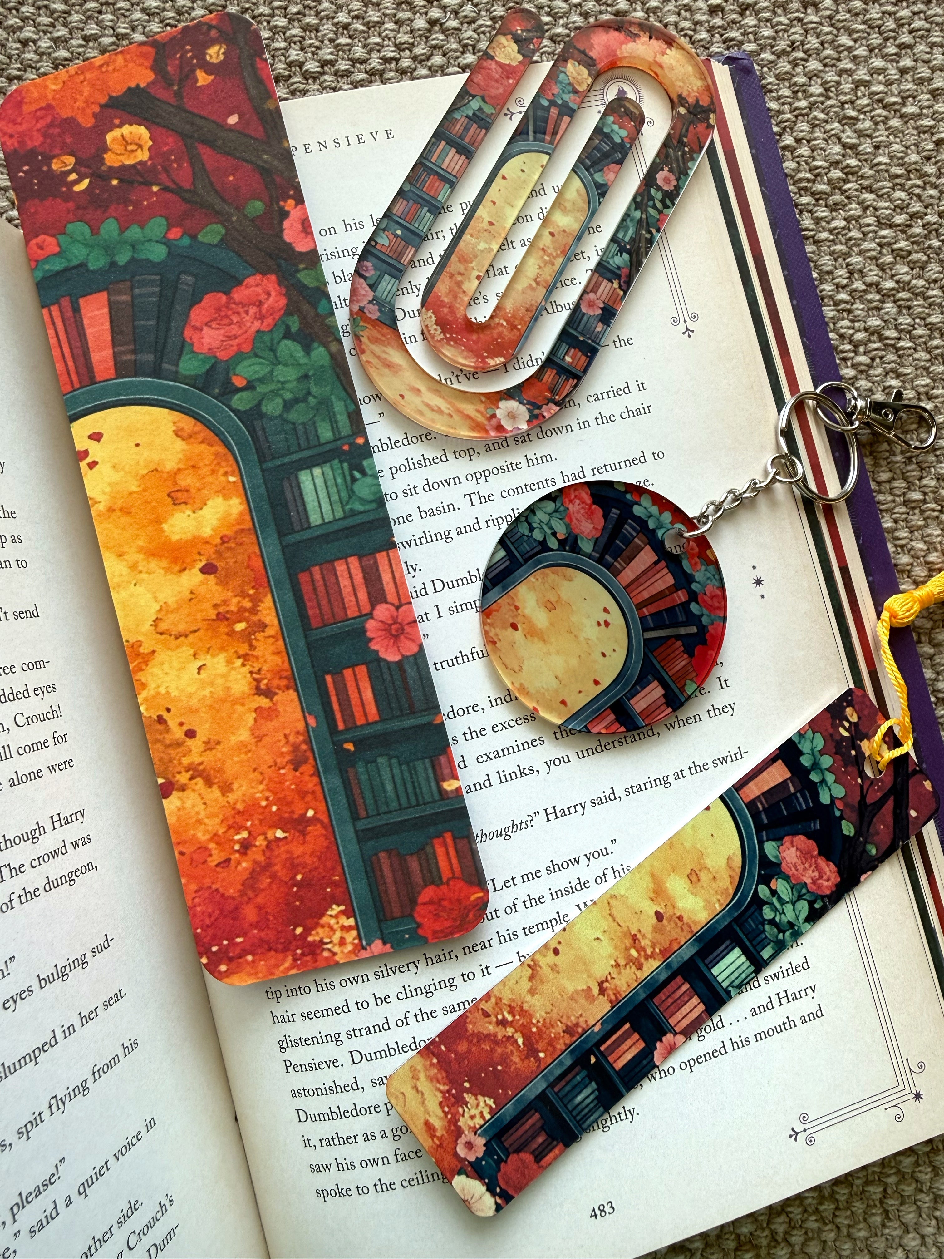Bookmark Set and Keychain 4-in-1