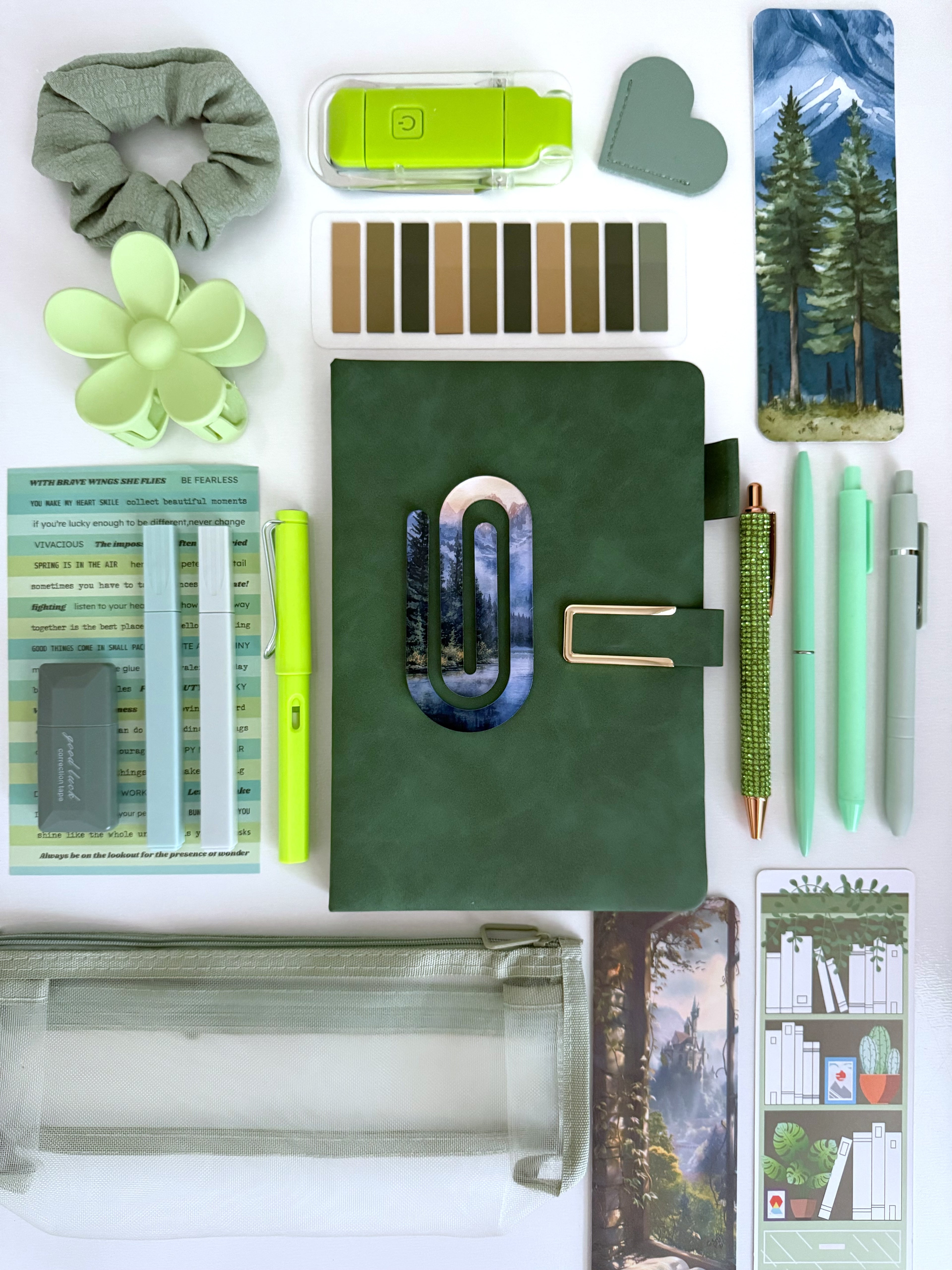 Green Bookish Bundle (notebook A5)
