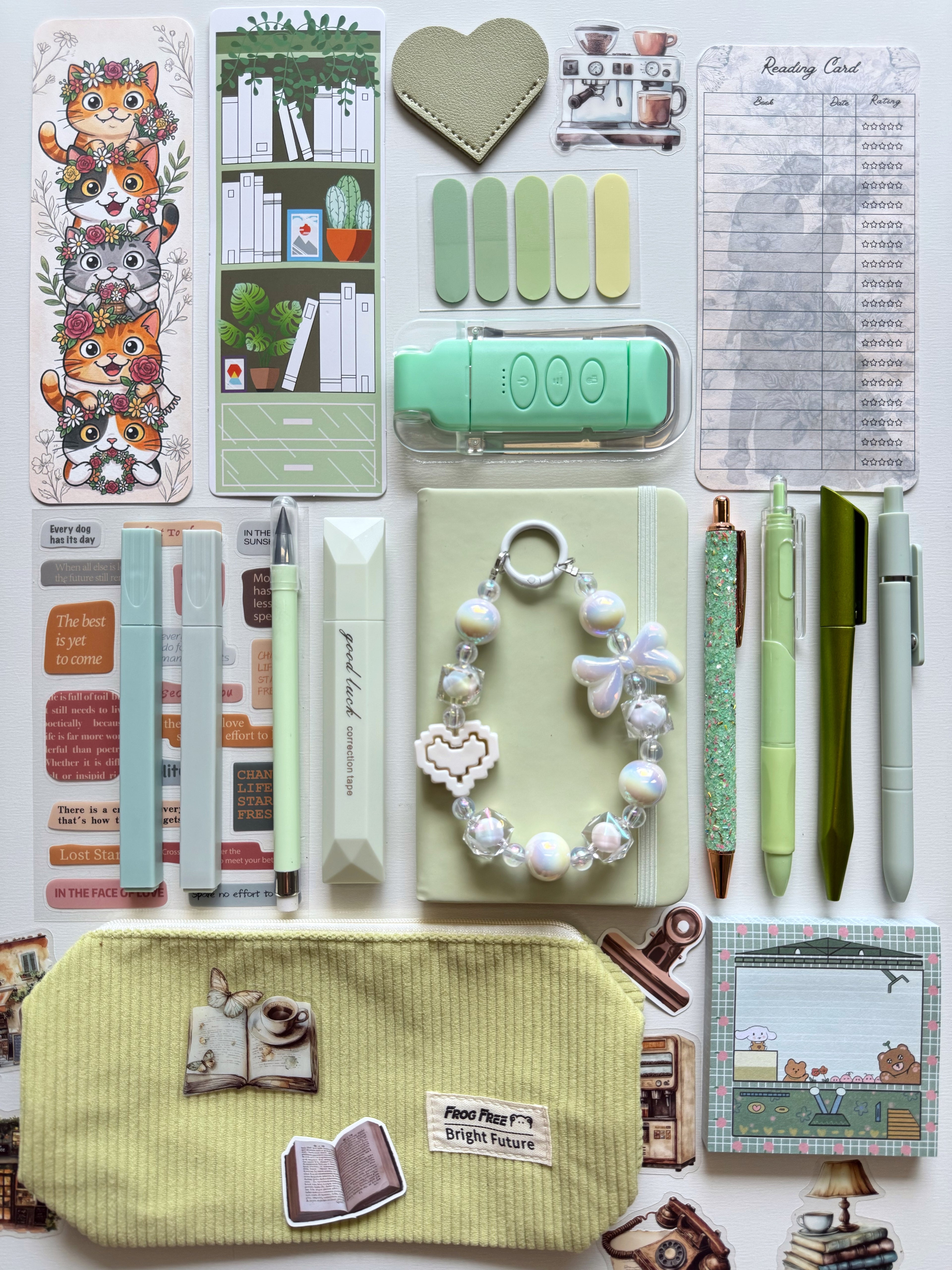 Mint-Green Bookish Bundle (notebook A6)