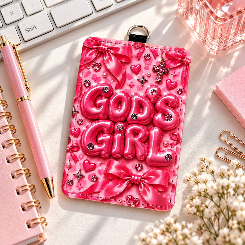 Personalized Faux Leather ID Badge Holder