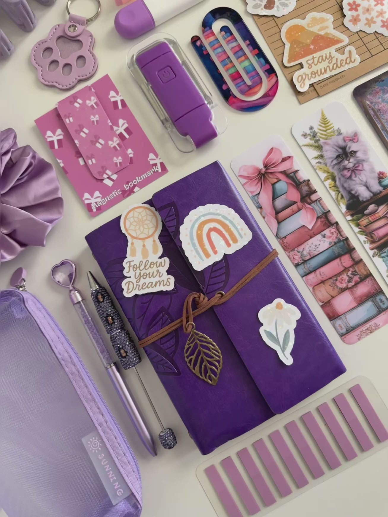 Bookish bundle PURPLE (notebook with leaves)