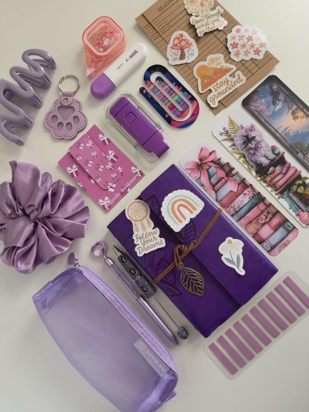 Bookish bundle PURPLE (notebook with leaves)